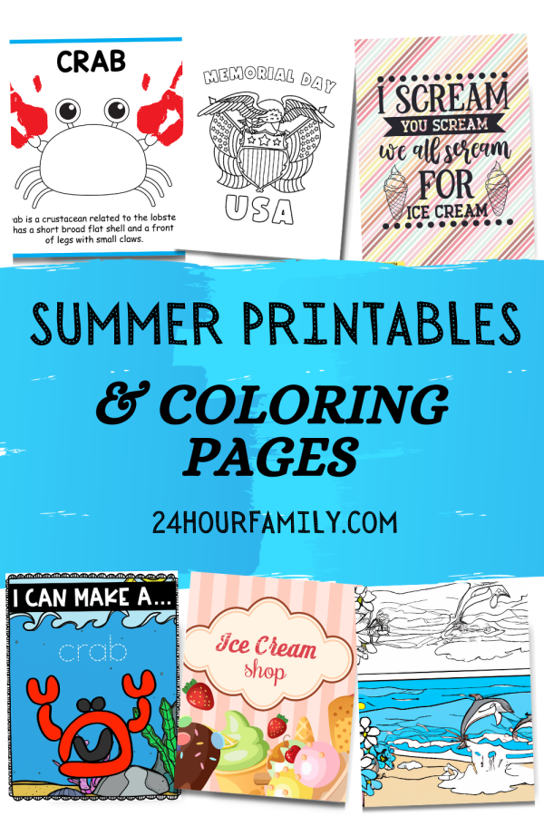 summer printables and summer coloring pages free pdf