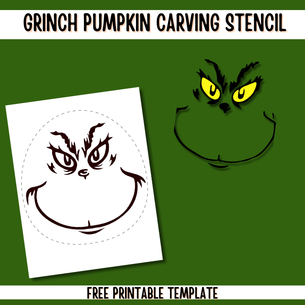 Grinch Pumpkin Carving Template (Free Printable)