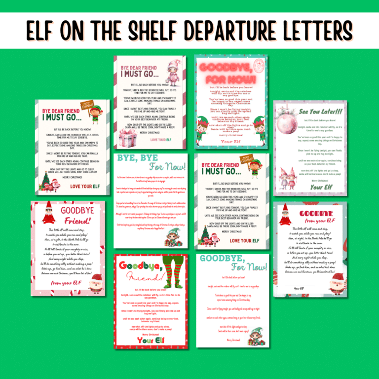 elf on the shelf departure letters free printable letters