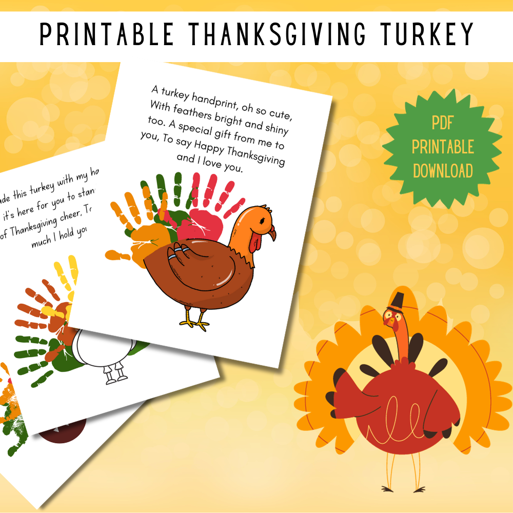13 Printable Turkey Handprint Poem Templates