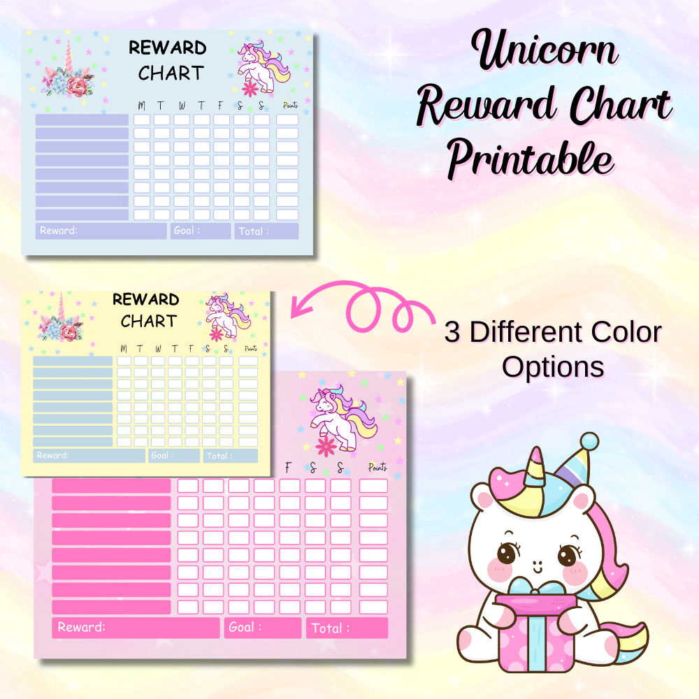 Unicorn Reward Chart Printable For Kids