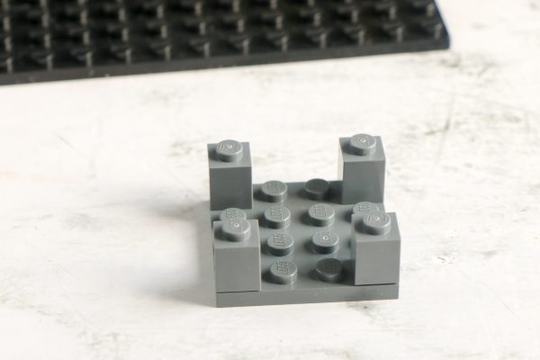 LEGO structure made from grey bricks