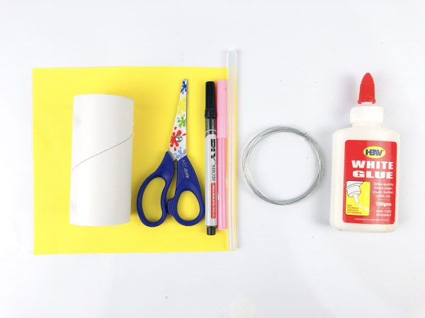How to Make an Angel Toilet paper Craft with Free Angel template, DIY Angel Toilet Paper Craft with yellow halo and wings, Angel Craft, Angel Toilet paper Roll, Angel' Wings, Crafts For Kids, Craft supplies for angel DIY: paper roll, scissors, markers, and glue