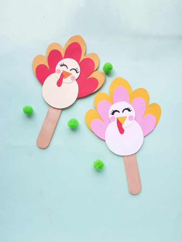 Turkey popscile craft with free template