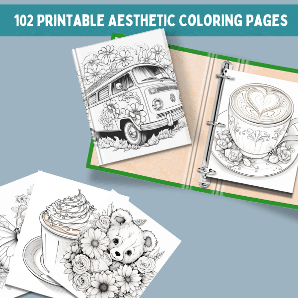102 aesthetic coloring pages to print pdf 1070's coloring pages  coffee coloring pages latte coloring pages