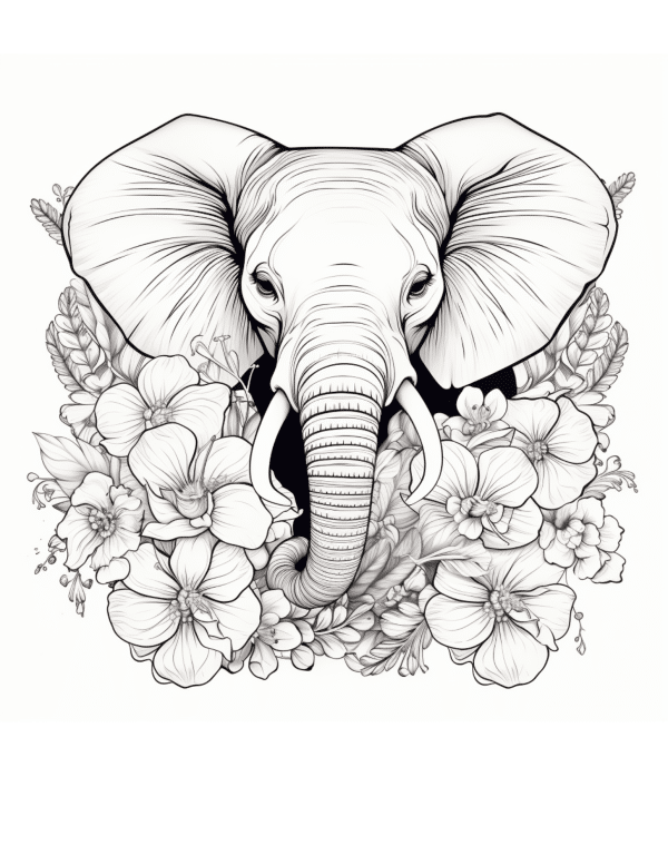 elephant coloring paes for kids and adults teen coloring pages aesthetic coloring pages