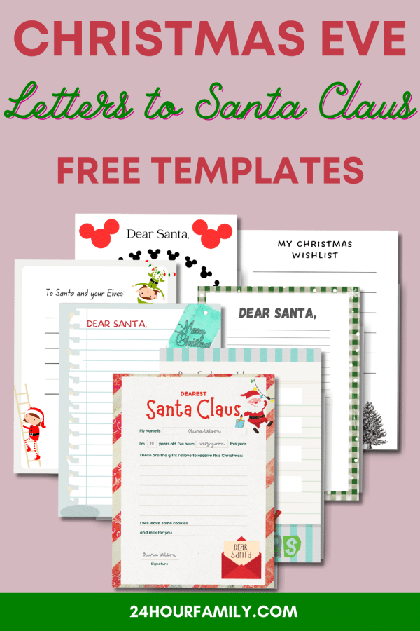 christmas eve letters to santa claus free templates printables pdf
