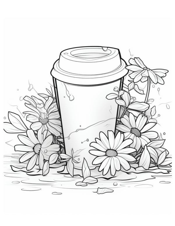 coffee cup coloring sheets