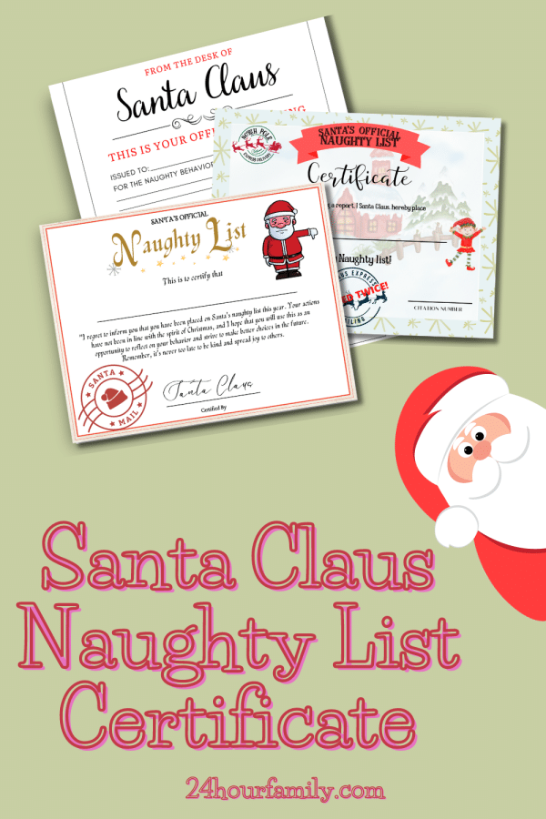official warning from the desk of santa claus free printable certificate