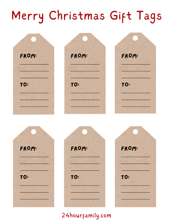Gift tags fill in to: From: printable gift tags for Christmas free