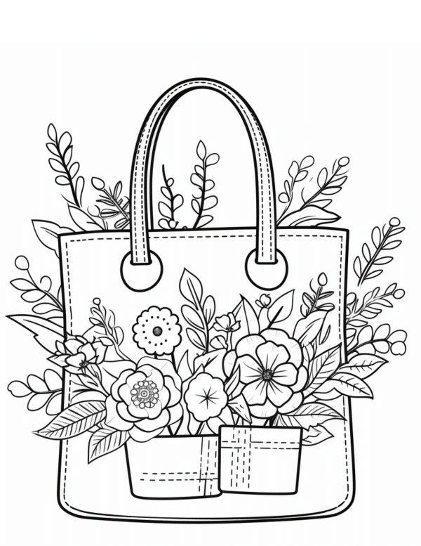 aesthetic bag coloring sheets