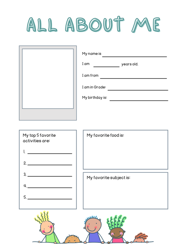 simple all about me worksheets for preschool