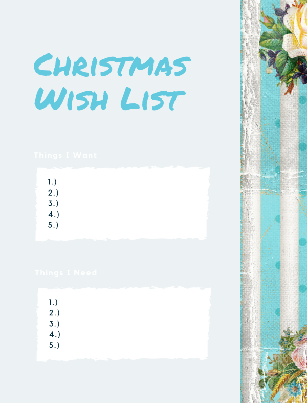 Christmas wishlist for adults flowers design aesthetic