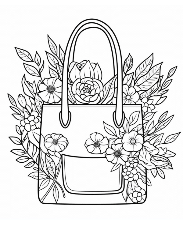 aesthetic bag coloring sheets