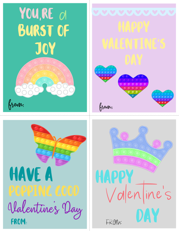 pop-it valentines day cards free printable valentines day cards for valentine's parties classroom