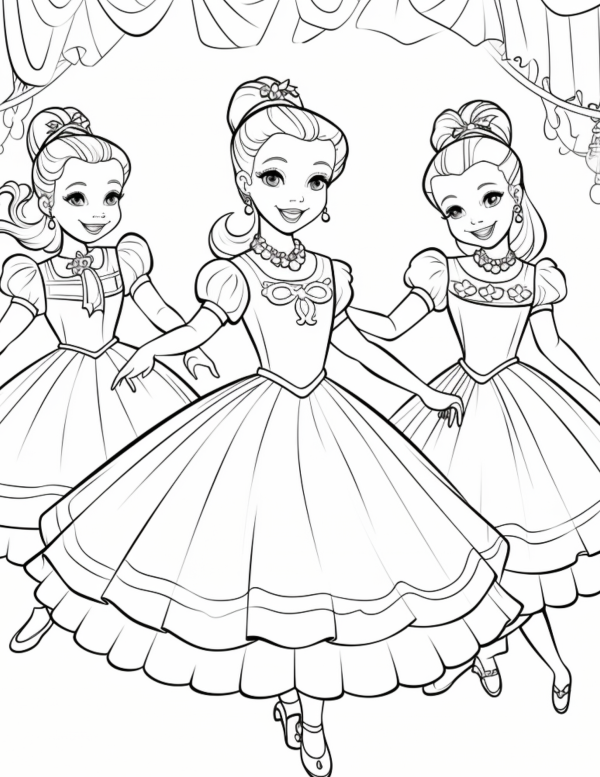 Ballerina dancers coloring pages