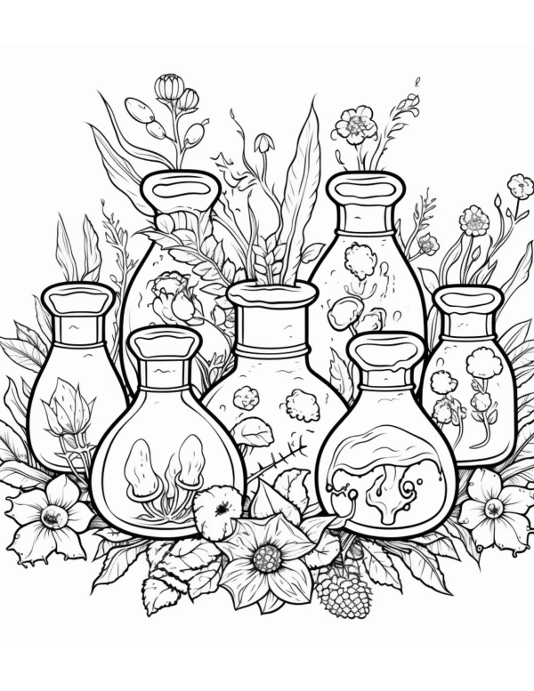Essential oils healing coloring page