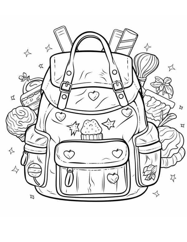 Backpack coloring page