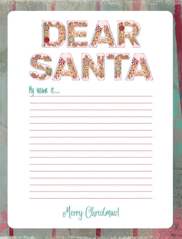 letter to santa printable worksheet free to print
