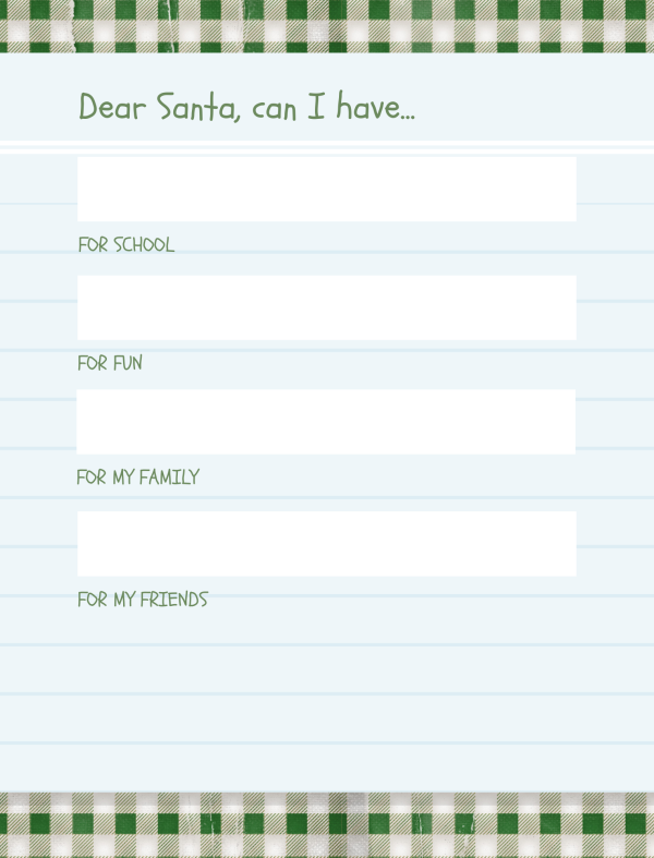 Dear santa can I have list to print
