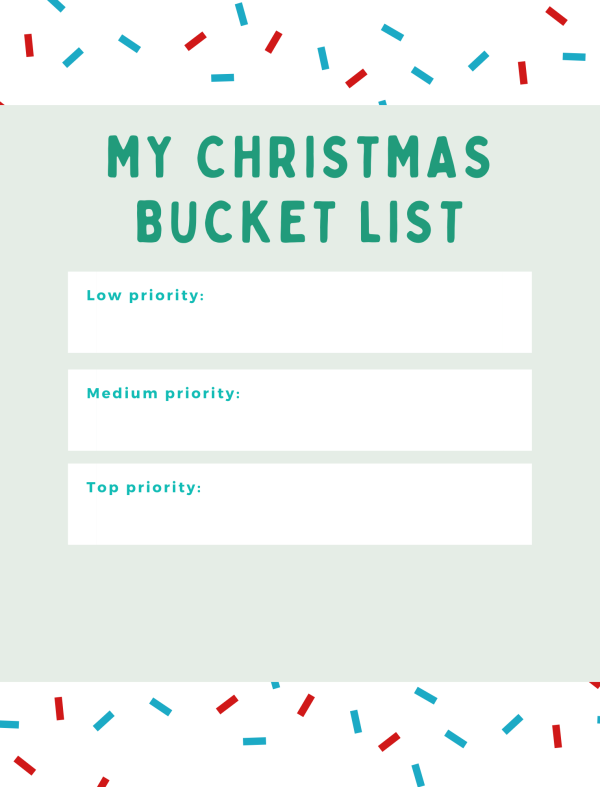 my christmas bucket list printable list for free
