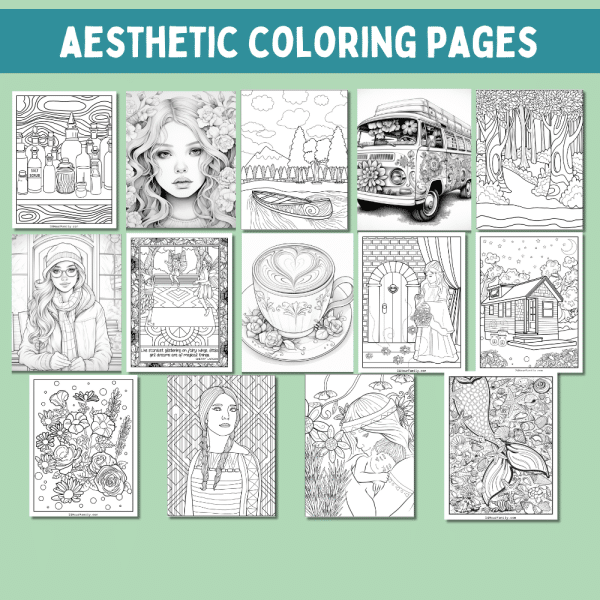 aesthetic coloring pages to print pdf outdoor coloring pages coffee and latte coloring pages 