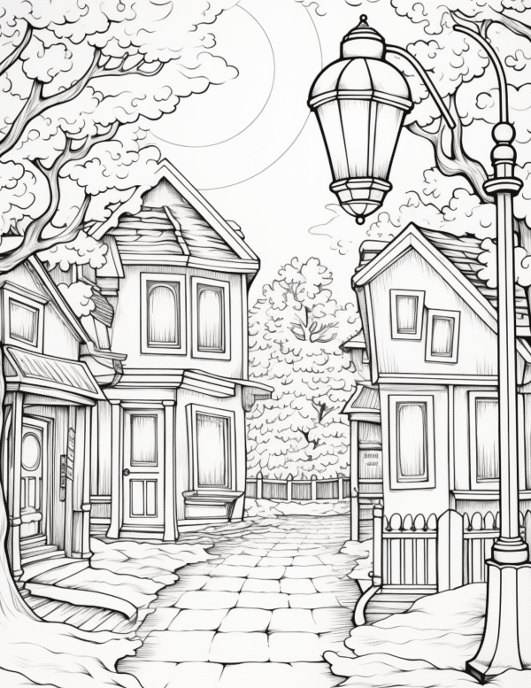 Outdoor sidewalks coloring pages