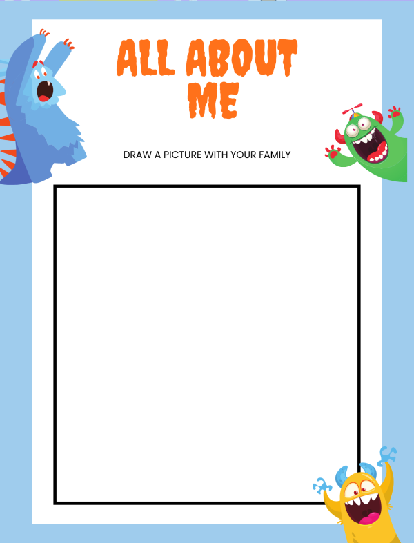 monster all about me printables
