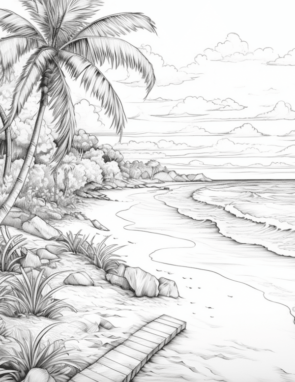 Beach coloring pages 