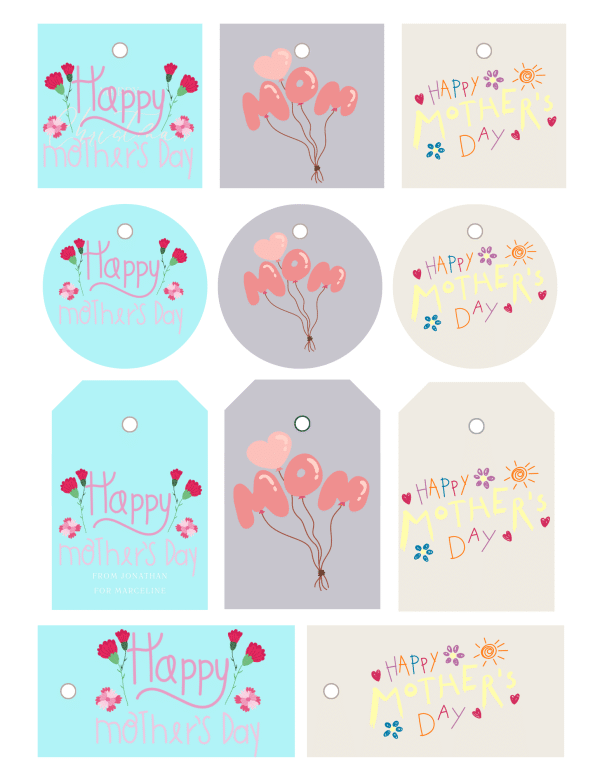 Happy Mother's day gift tages free printable Happy Mother's day gift tags