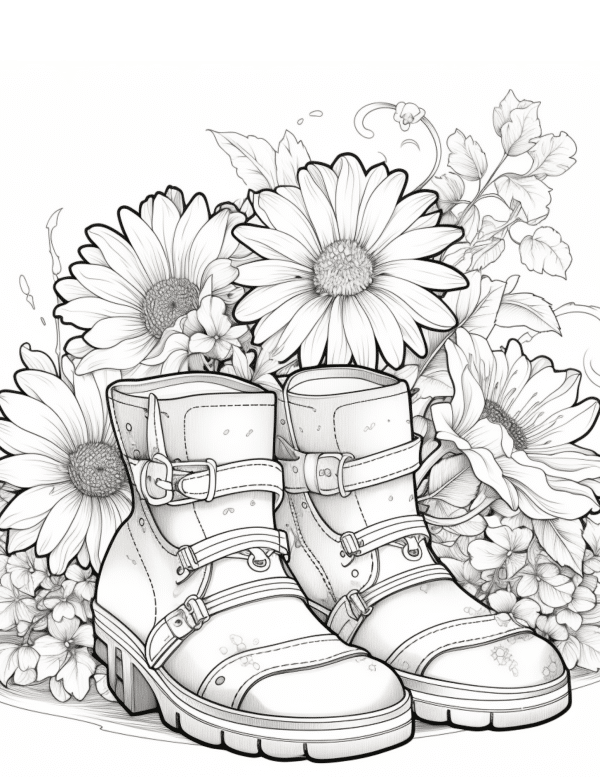 Aesthetic Shoes coloring page
