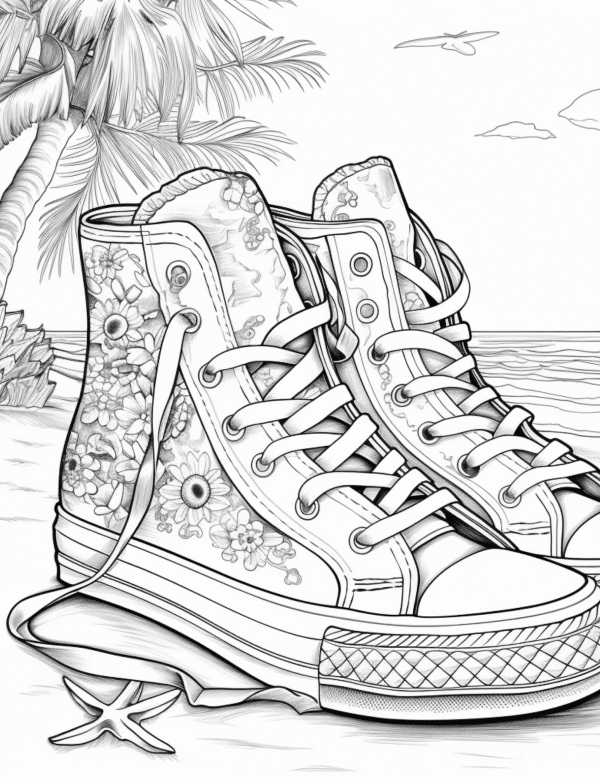 1970's shoes coloring page