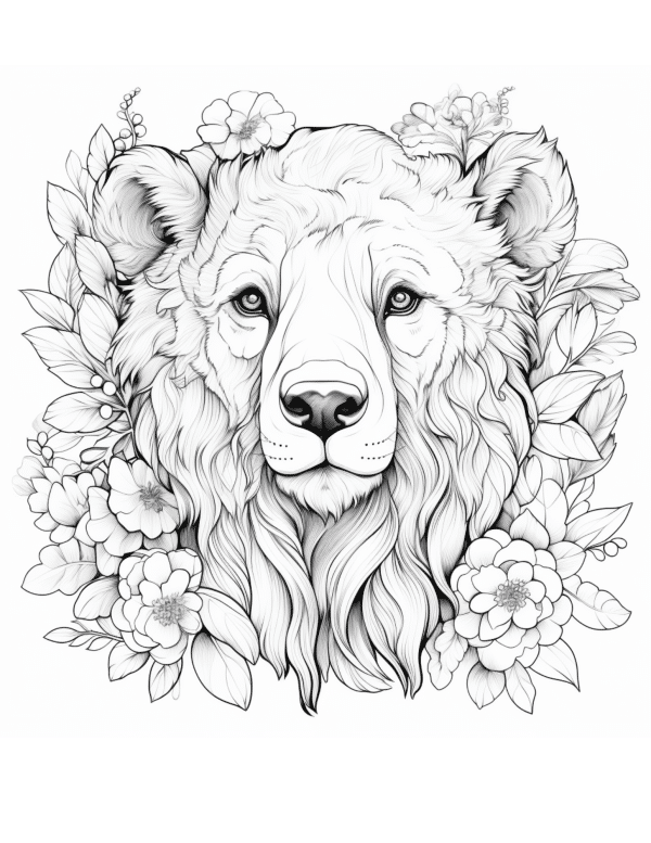 bear coloring paes for kids and adults teen coloring pages aesthetic coloring pages