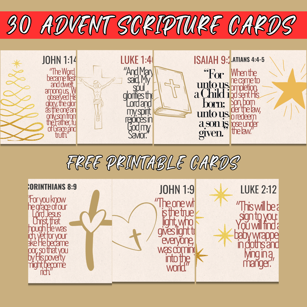 30 Free Printable Advent Scripture Cards