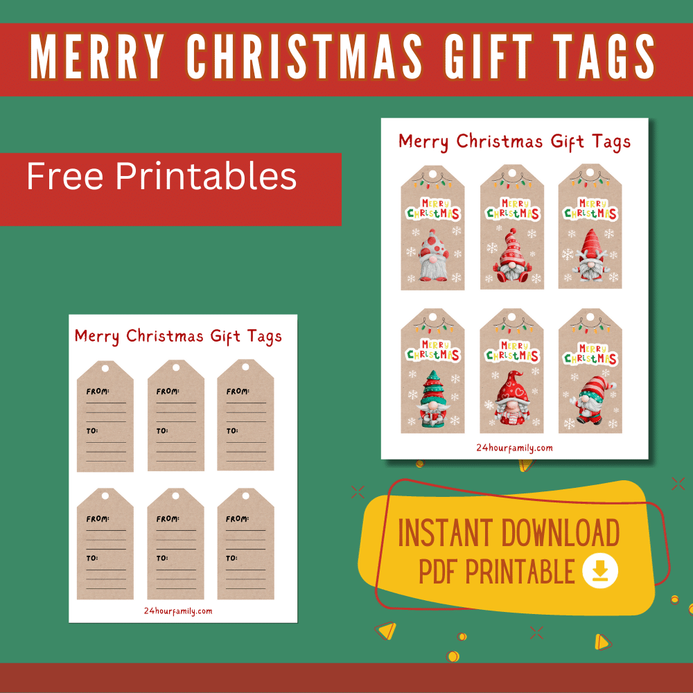 Merry Christmas Gift Tag Free Printable