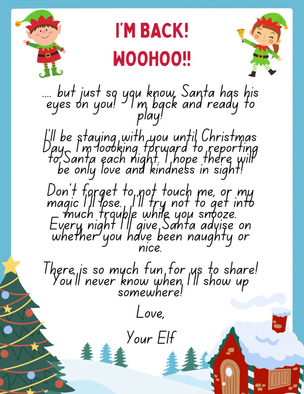 7 Free Printable Elf Arrival Letters - 24hourfamily.com