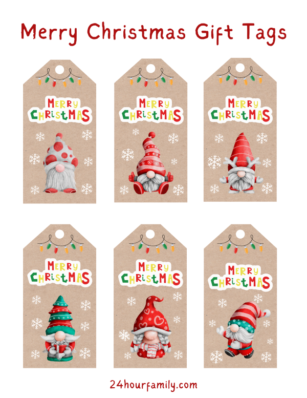 Merry christmas gift tags free printable 
