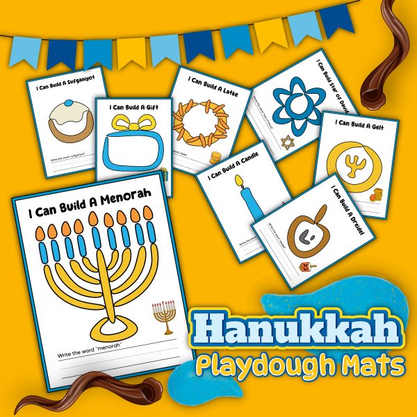 Hanukkah Playdough mats printable play doh
