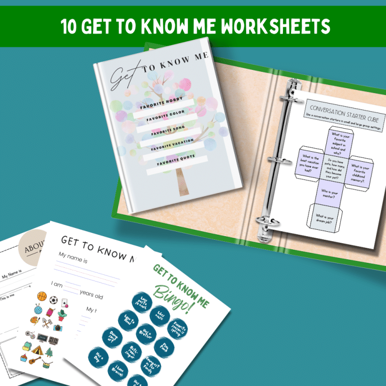 Free printable get to know me worksheets