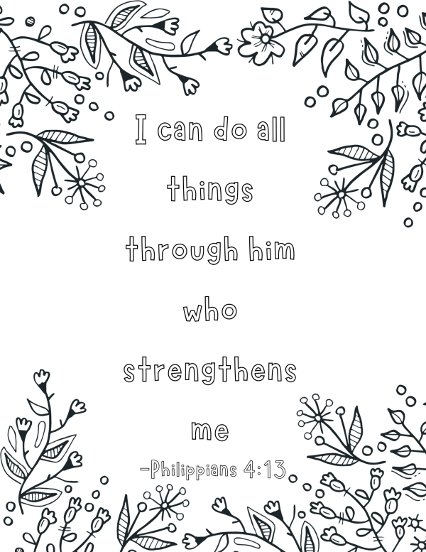 Phillipians 4:13 coloring page