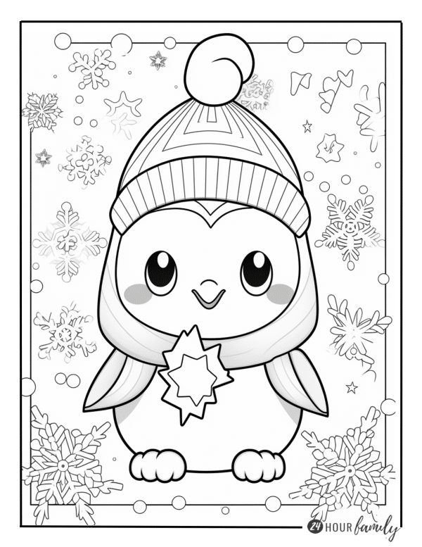 Happy penguin coloring pages easy coloring pages cute coloring pages for kids fun coloring pages