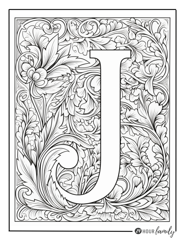 letter J coloring pages alphabet coloring pages