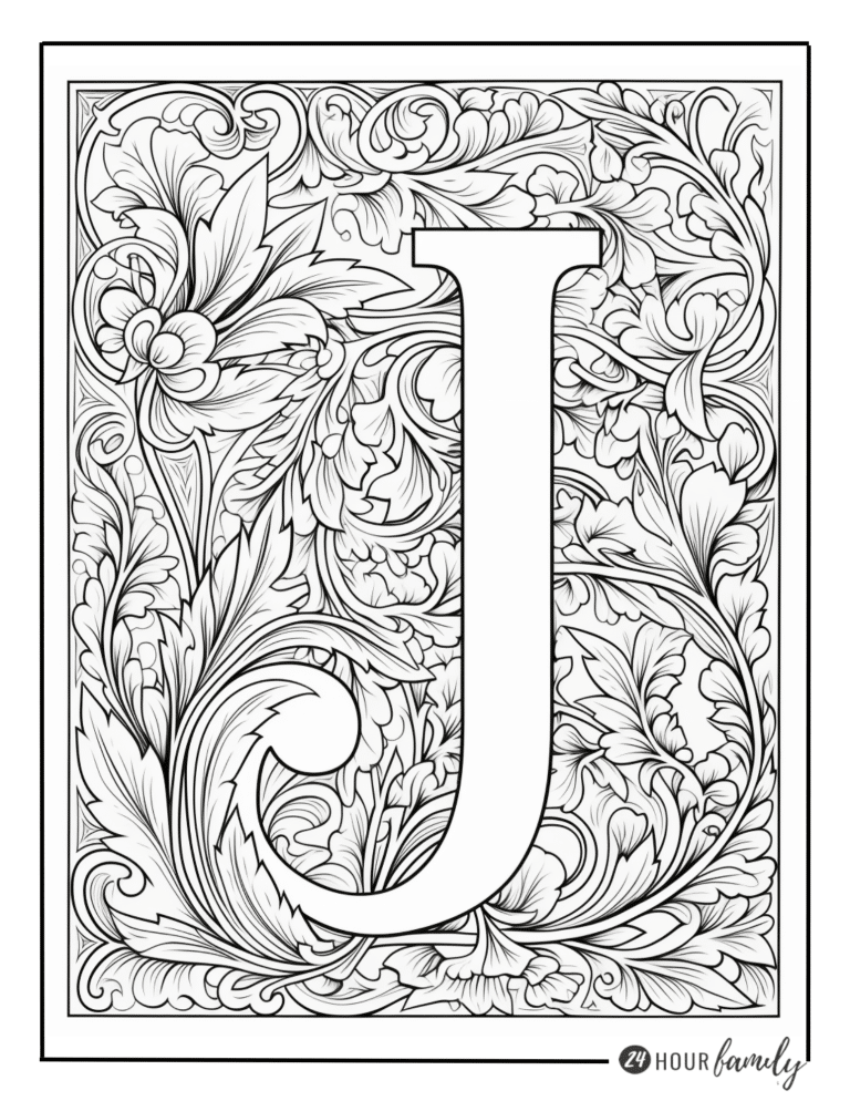 Adult Coloring Pages of the Alphabet - 24hourfamily.com