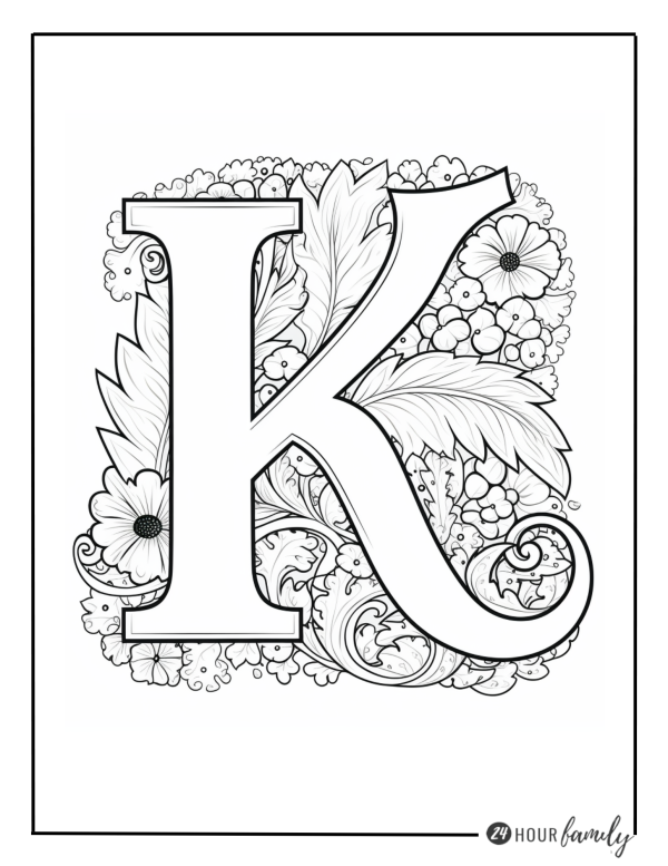 letter k coloring pages alphabet coloring page