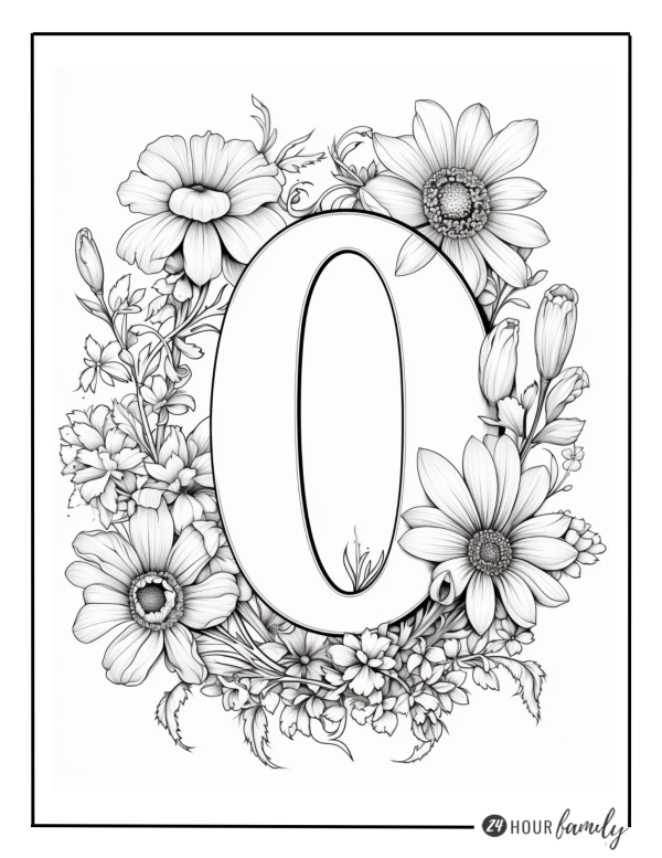 Letter O coloring pages Alphabet coloring pages for adults alphabet coloring pages for teens