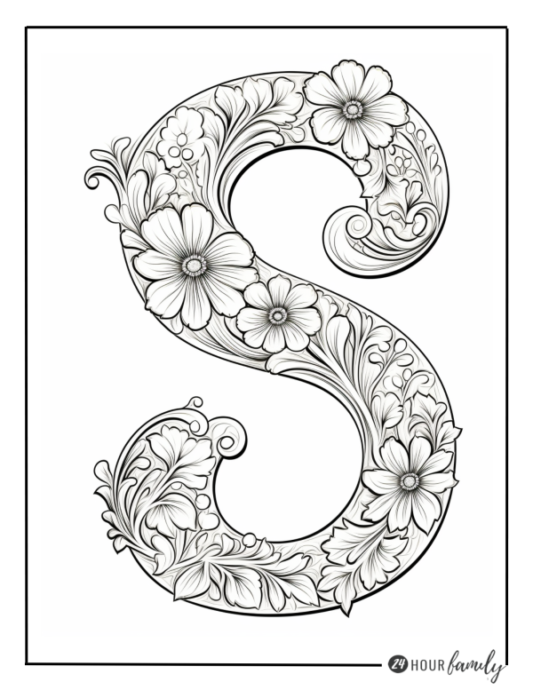 Letter s coloring pages Alphabet coloring pages for adults alphabet coloring pages for teens