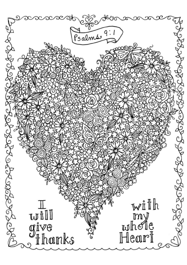 Psalm 9:1 coloring pages