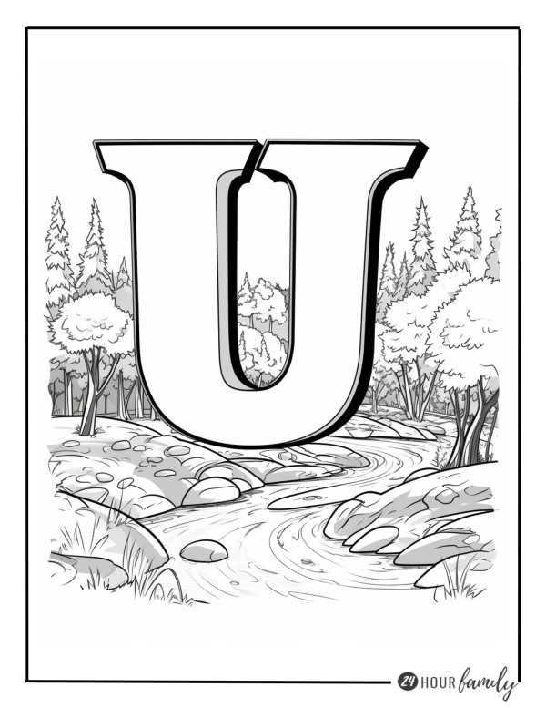 Letter U colouring sheets letter u coloring pages for adults