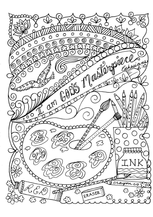I am God's masterpiece coloring pages for adults artist coloring pages