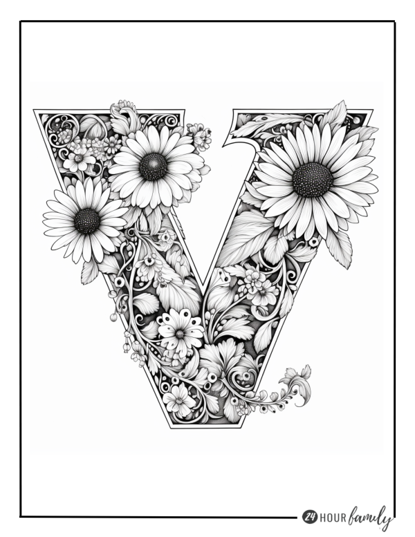 Letter U colouring sheets letter V coloring pages for adults